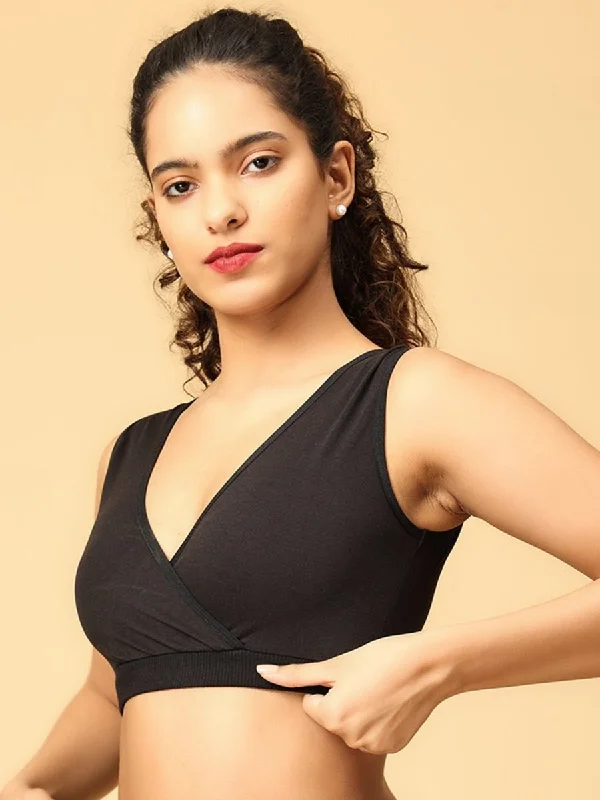 Maternity Nursing Sleep Bra - Black