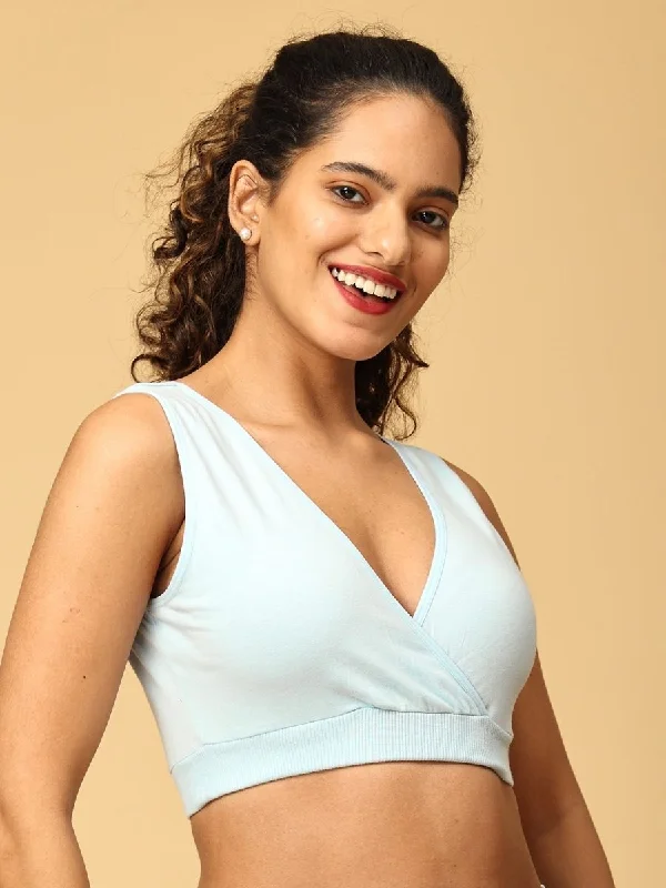 full cup bras for complete coverageMaternity Nursing Sleep Bra - Sky Blue
