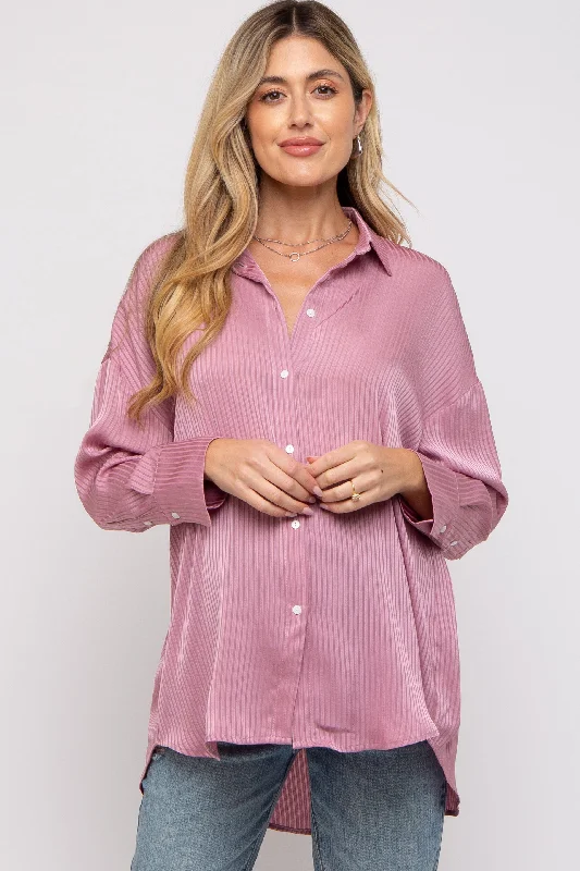 seamless wireless bras for everyday comfortMauve Striped Button Up Maternity Top