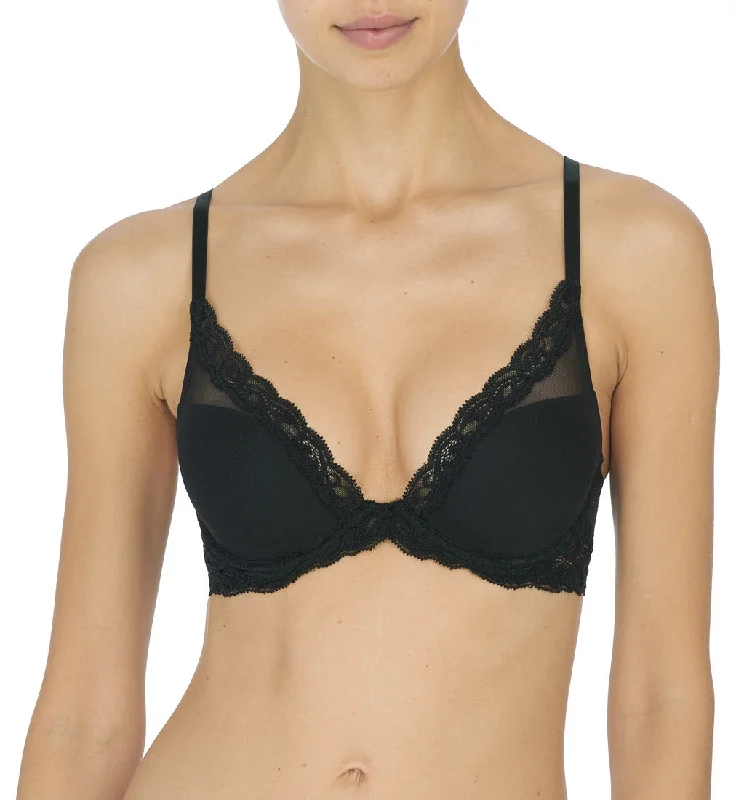 Natori Feathers Black Plunge Contour Bra 730023