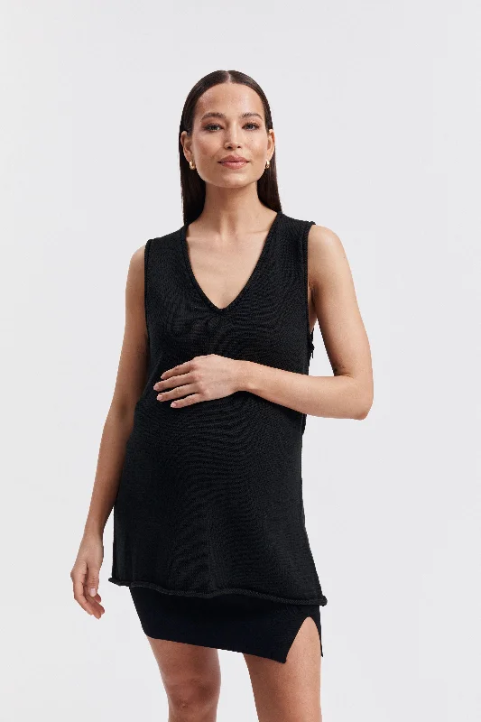 Textured Vest Top (Black)