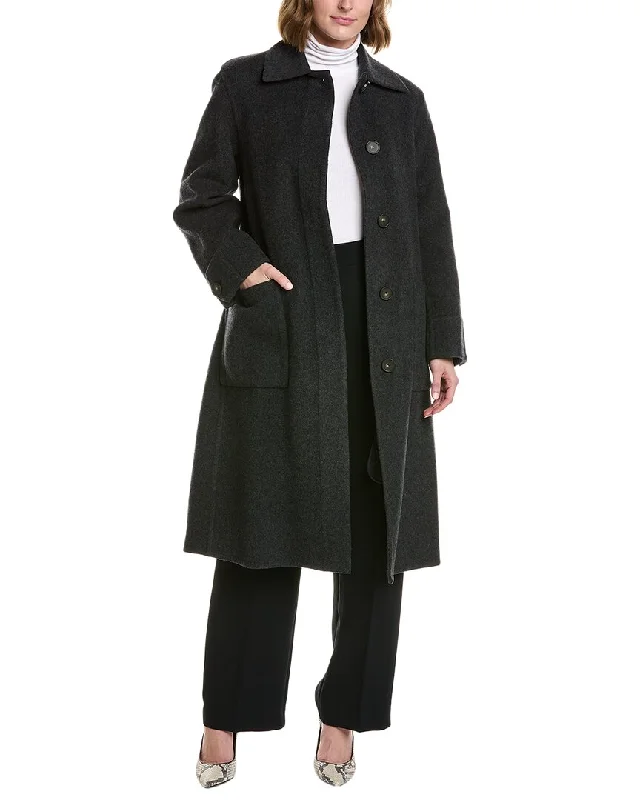 Women's overalls in black color for a classic lookVince Fine Wool-Blend Overcoat