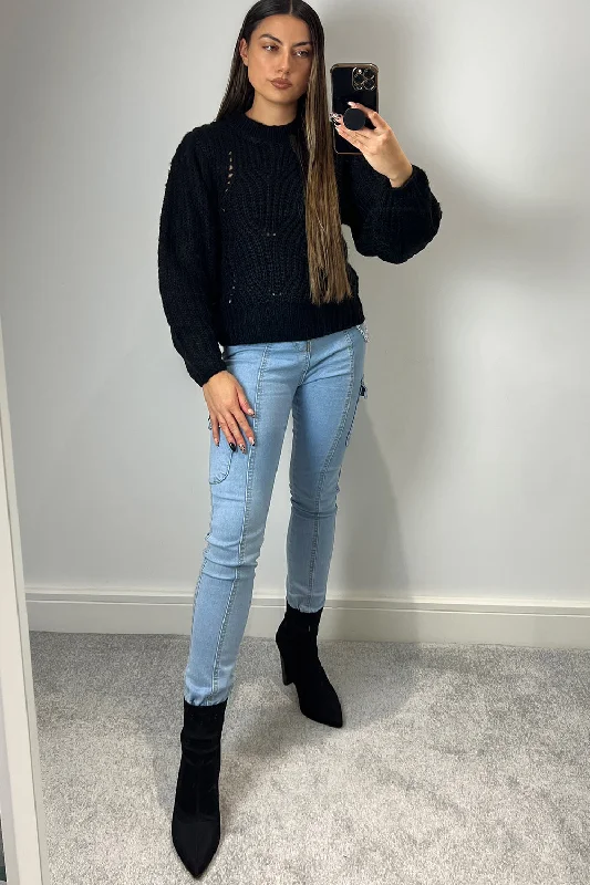 Brianna Black Chunky Knit Jumper