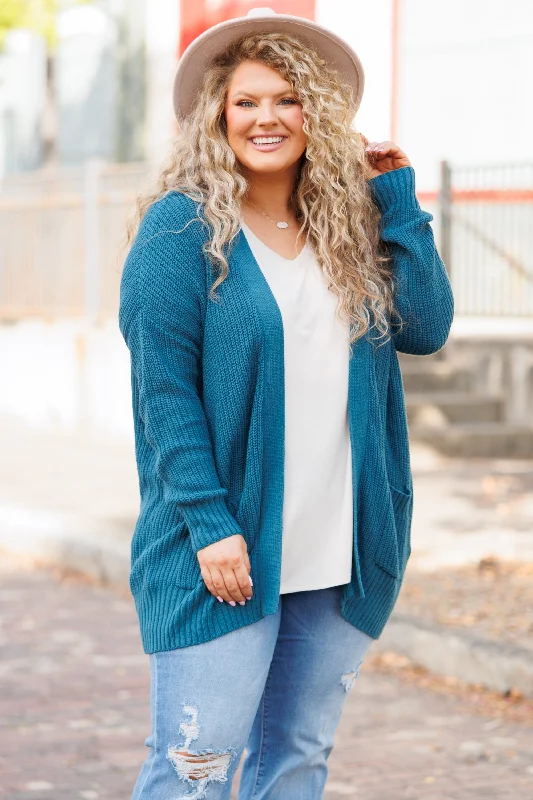 machine washable women cardigan for easy careBrighter Than The Moon Cardigan, Teal