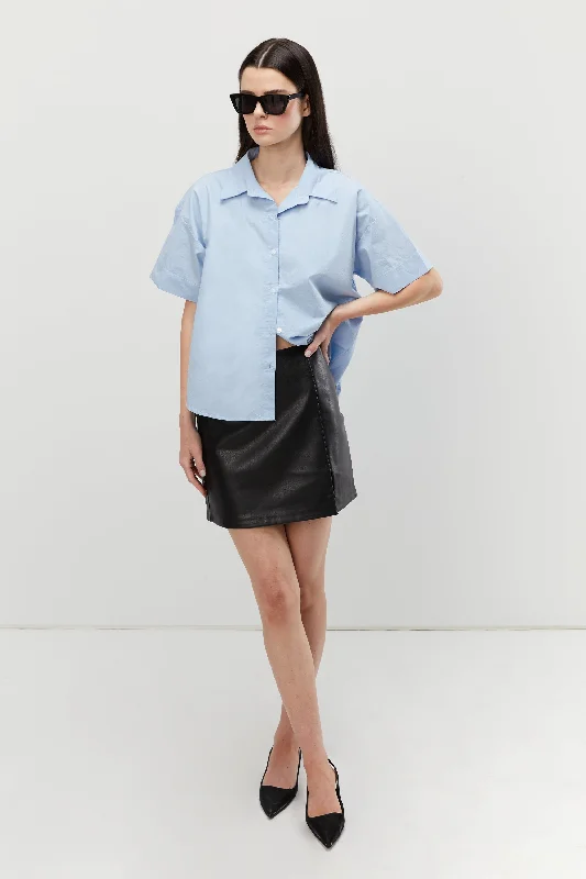 CROPPED SHORT SLEEVE BUTTON UP