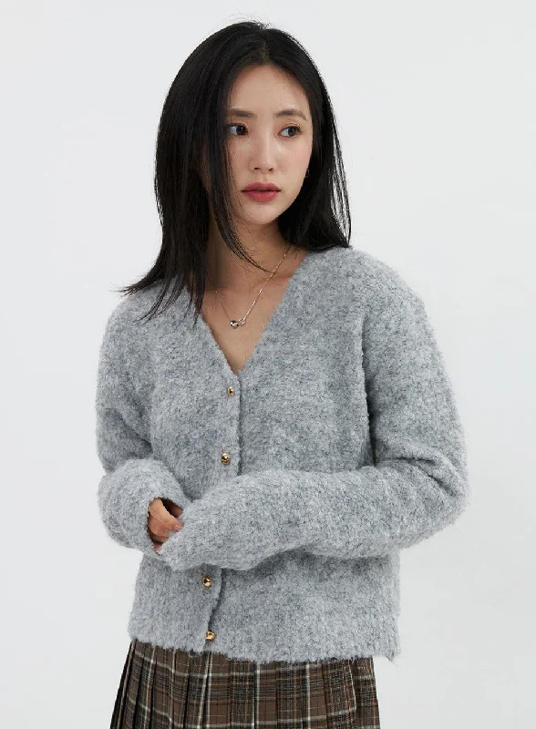 sequin embellished women cardigan for special occasionsFuzzy V-Neck Cardigan OS326