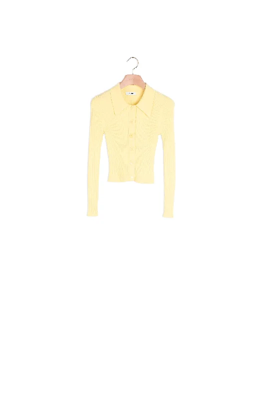 organic cotton women cardigan for an eco - friendly choiceCardigan court côtelé