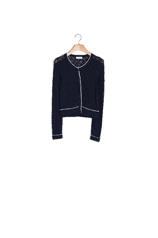 Cardigan court en pointelle