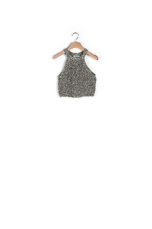 long length women cardigan with side slitsTop court en crochet