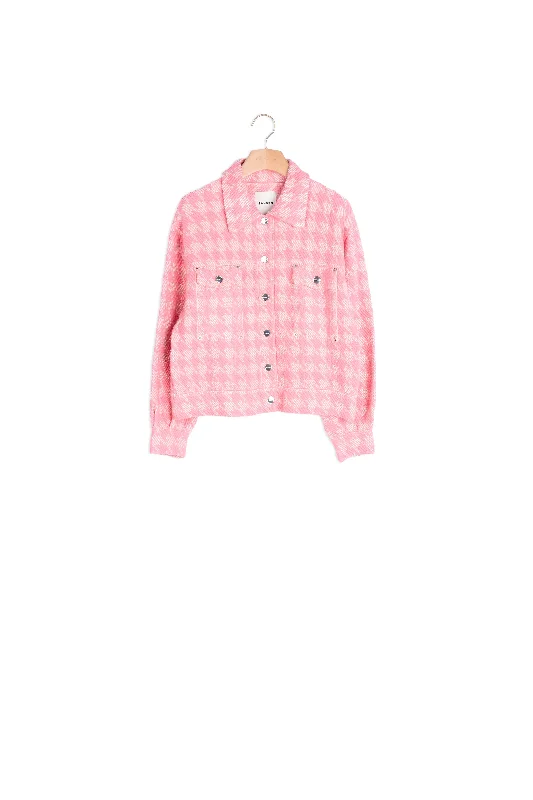 cashmere blend women cardigan for a luxurious feelVeste pied de poule