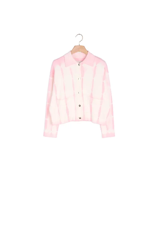 long length women cardigan with side slitsSmiley® Cardi coat tie and dye