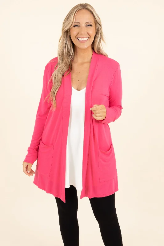 ribbed women cardigan with a classic textureKindness and Compassion Cardigan, Fuchsia ribbed women cardigan with a classic textureKindness and Compassion Cardigan, Fuchsia