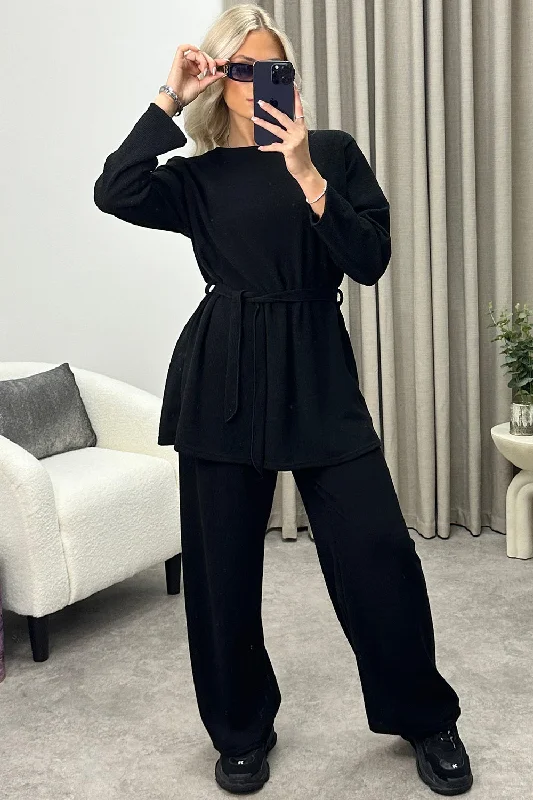 color block women cardigan with bold huesKourtney Black Tie Belted Top and Trousers Knit Loungewear Set color block women cardigan with bold huesKourtney Black Tie Belted Top and Trousers Knit Loungewear Set