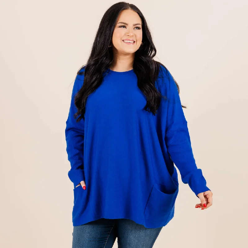 lightweight women cardigan for spring and fallSnow Whispers Tunic, Cobalt Blue