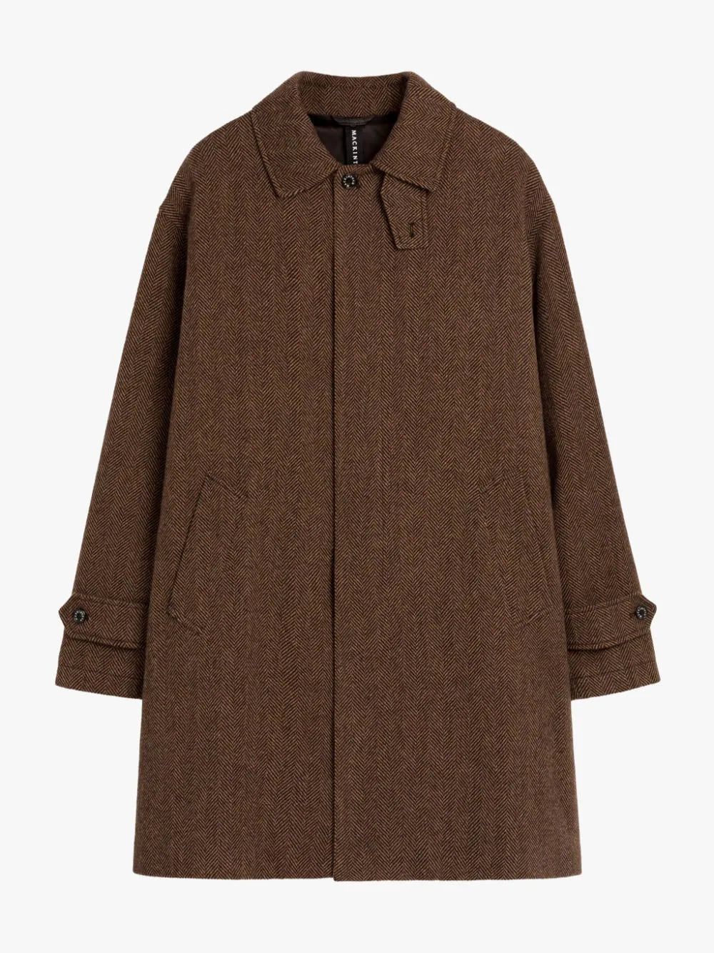 Polyester - blend women's overalls for durabilitySoho Brown Herringbone Wool Overcoat Polyester - blend women's overalls for durabilitySoho Brown Herringbone Wool Overcoat