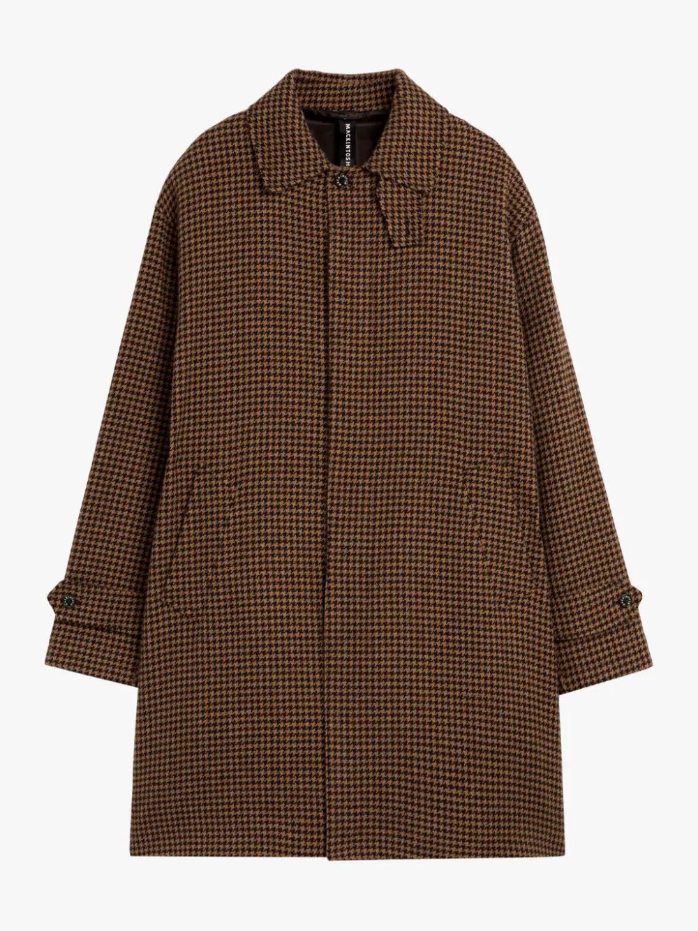 Women's overalls made of organic cottonSoho Brown Houndstooth Wool Overcoat