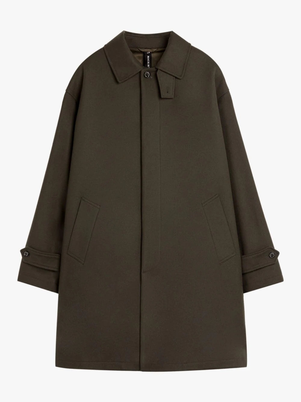 Women's overalls with a cropped lengthSoho Dark Olive Wool Overcoat