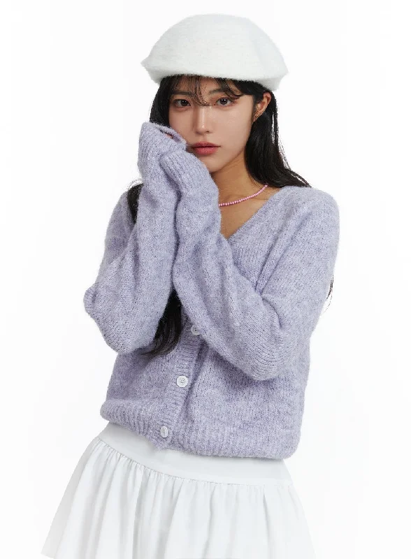 open front women cardigan for easy stylingV-Neck Long Sleeve Cardigan OJ424