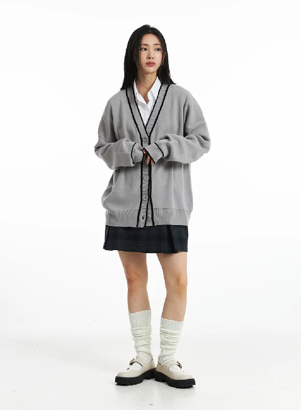 oversized women cardigan for a trendy and cozy lookV-Neck Loose Fit Long Sleeve Cardigan OO323 oversized women cardigan for a trendy and cozy lookV-Neck Loose Fit Long Sleeve Cardigan OO323