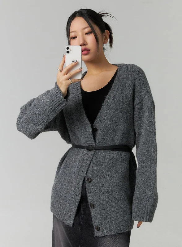 button down women cardigan with vintage buttonsV-Neck Oversized Knit Cardigan CN324