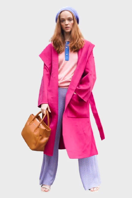 Low - rise women's overalls for a modern styleMerino Overcoat With Hoodie