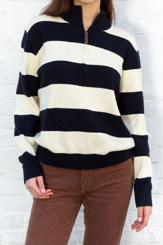 Short Sleeve Women's Cotton Blend Sweaters in Pastel ColorsAleah Stripe Sweater