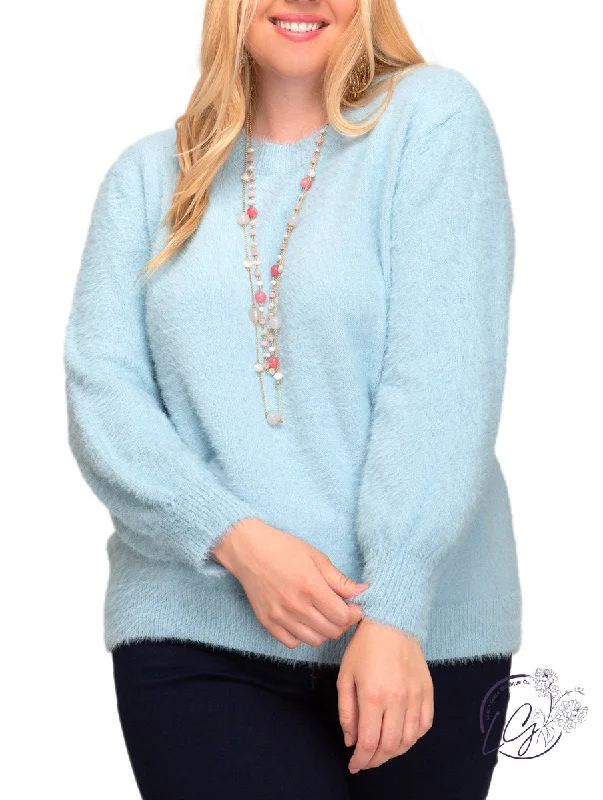 Bell - Sleeve Women's Mohair - Wool Blend SweatersCurvy Love Language Bubble Sleeve Sweater