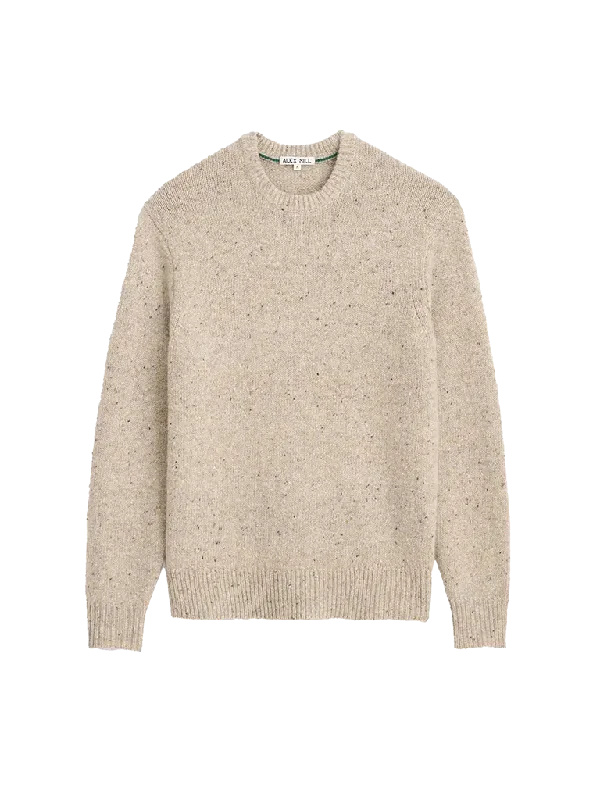 Boat Neck Women's Merino Wool Sweaters in Neutral ShadesDonegal Crewneck Sweater-Oatmeal Boat Neck Women's Merino Wool Sweaters in Neutral ShadesDonegal Crewneck Sweater-Oatmeal
