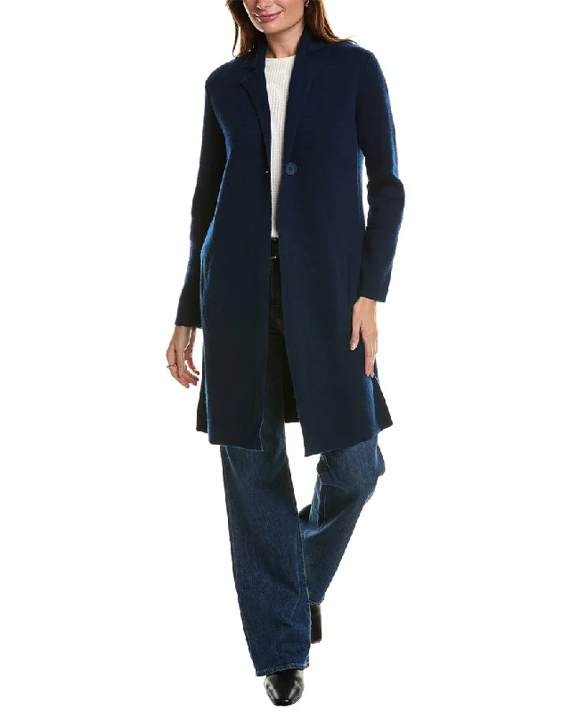 hand knitted women cardigan with artisanal charmForte Cashmere Double Knit Notch Collar Wool & Cashmere-Blend Cardigan hand knitted women cardigan with artisanal charmForte Cashmere Double Knit Notch Collar Wool & Cashmere-Blend Cardigan