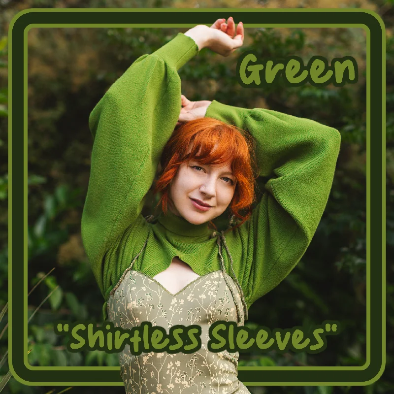 Green "Shirtless Sleeves" Shrug