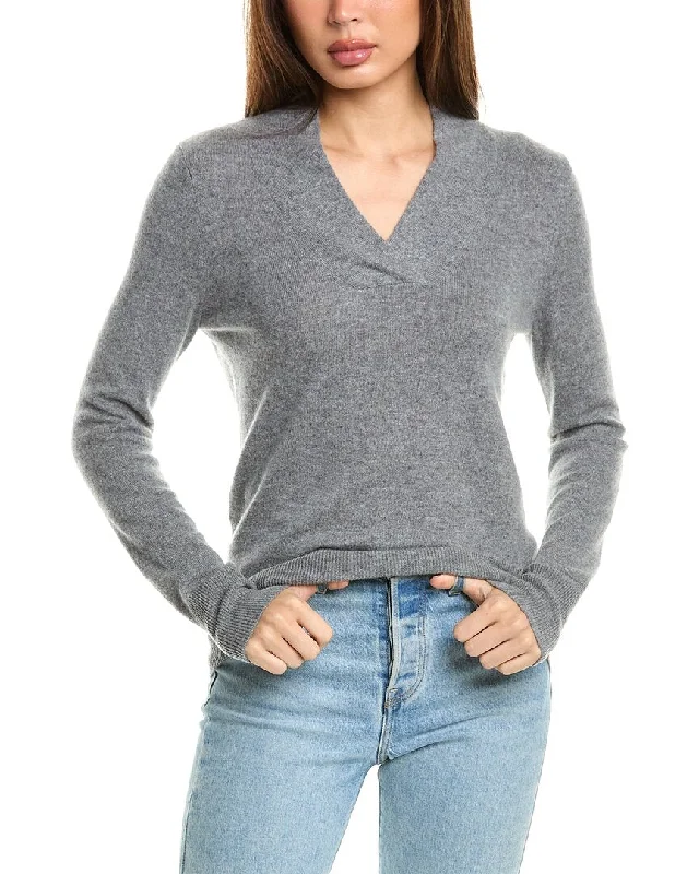 InCashmere Cross Neck Cashmere Sweater