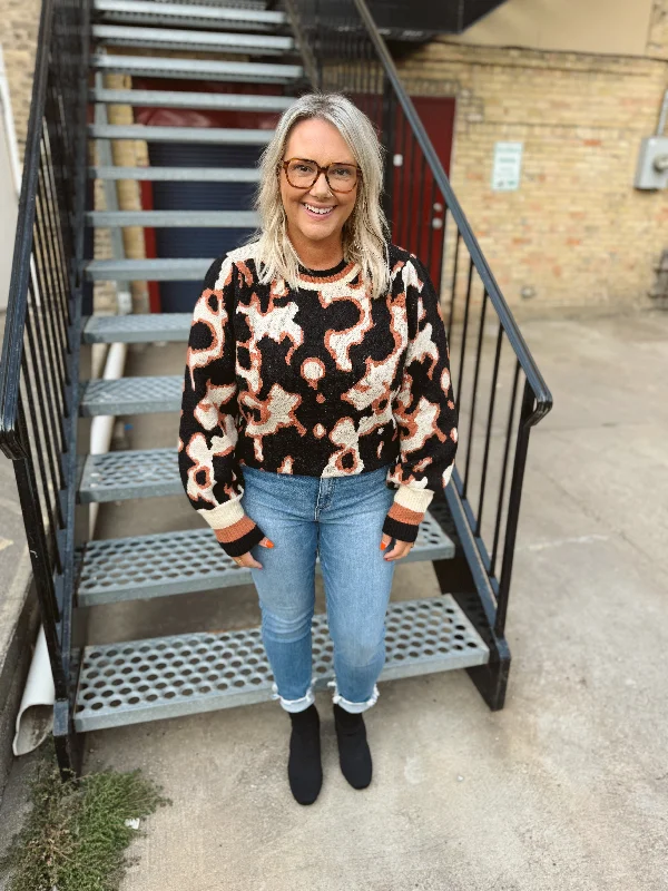 Plus Size Women's Sequined Sweaters for Special OccasionsJo Leopard Print Sweater