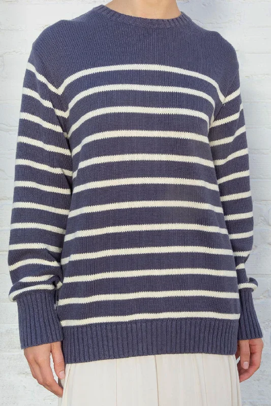 Faded Navy White Stripes