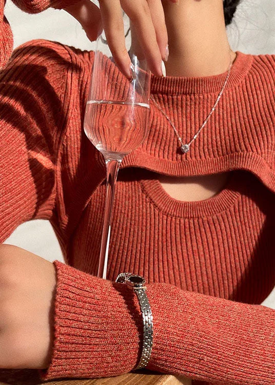 Women's Long Sleeve Turtleneck Cashmere SweatersSlim Fit Red O-Neck Asymmetrical Wrapped Knit Sweater Long Dress Long Sleeve