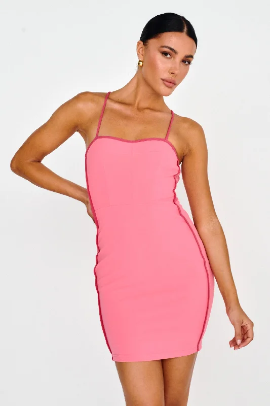 Sheath Women Dress with a Tailored Fit for a Professional LookFuture Awaits Lace-Up Back Mini Dress Hot Pink Sheath Women Dress with a Tailored Fit for a Professional LookFuture Awaits Lace-Up Back Mini Dress Hot Pink