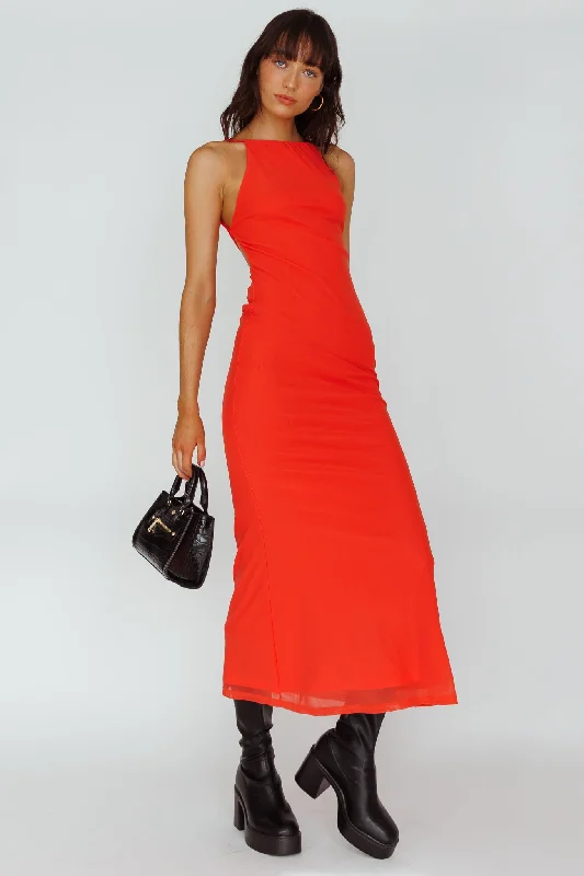 Pleated Women Dress with a Timeless and Elegant TextureGenova Strappy Back Maxi Dress Coral Pleated Women Dress with a Timeless and Elegant TextureGenova Strappy Back Maxi Dress Coral