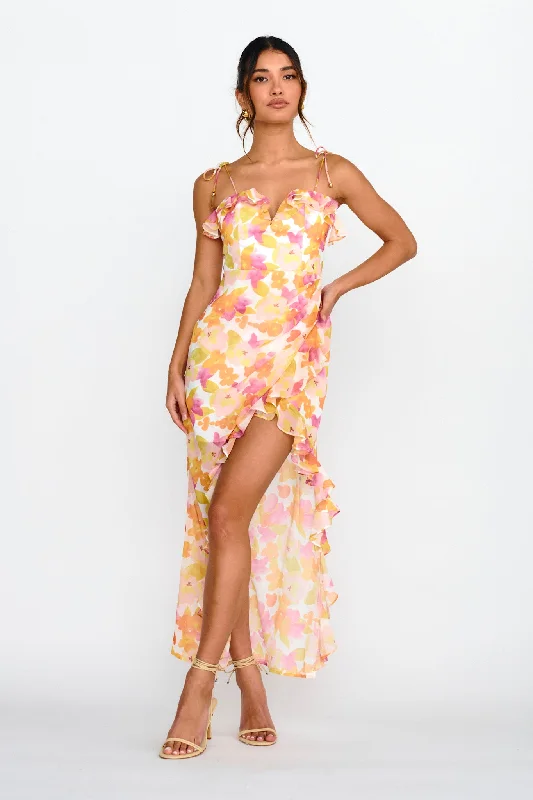 Backless Women Dress for a Sexy and Alluring Look at Evening EventsPortofino Cut-Out Split Midi Dress Floral Red Backless Women Dress for a Sexy and Alluring Look at Evening EventsPortofino Cut-Out Split Midi Dress Floral Red