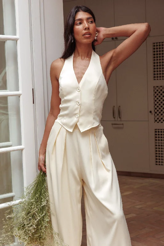 Halter Neck Women Dress to Show Off the Shoulders and NecklineTammi Halter Vest Top Butter Halter Neck Women Dress to Show Off the Shoulders and NecklineTammi Halter Vest Top Butter