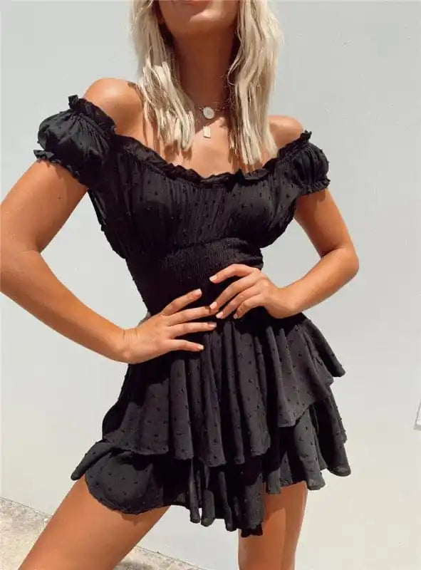 Ruffled Women Dress with Multiple Layers for a Playful and Girly Style Ruffled Women Dress with Multiple Layers for a Playful and Girly Style Wood ear side pleated sleeves waist tight irregular hem cake skirt dress Ruffled Women Dress with Multiple Layers for a Playful and Girly Style Ruffled Women Dress with Multiple Layers for a Playful and Girly Style Wood ear side pleated sleeves waist tight irregular hem cake skirt dress