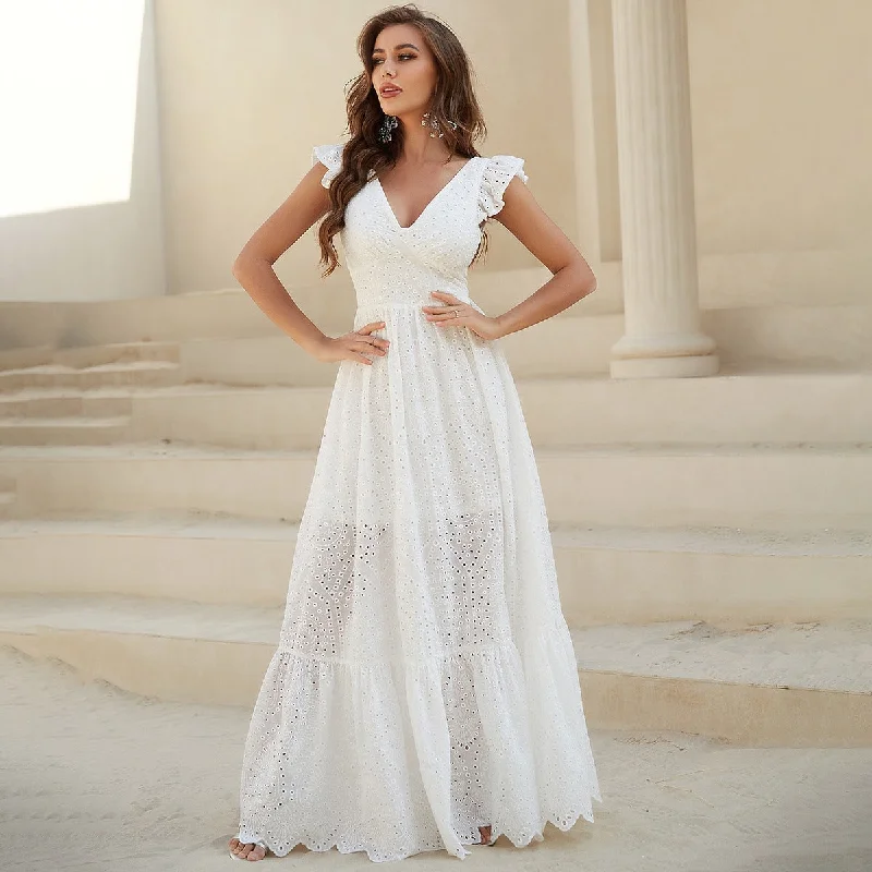 Ruffled Women Dress with Multiple Layers for a Playful and Girly Style Ruffled Women Dress with Multiple Layers for a Playful and Girly Style NiDELL Spring and Summer Hot-Selling Chiffon Ruffles Flying Sleeves V-neck Dress Long Backless Lace-up White Dress-Jc197 Ruffled Women Dress with Multiple Layers for a Playful and Girly Style Ruffled Women Dress with Multiple Layers for a Playful and Girly Style NiDELL Spring and Summer Hot-Selling Chiffon Ruffles Flying Sleeves V-neck Dress Long Backless Lace-up White Dress-Jc197