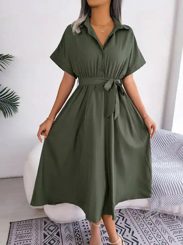 Wrap - Style Women Dress with Adjustable Fit for All Body Types Wrap - Style Women Dress with Adjustable Fit for All Body Types Women’s Solid Color Tie Front Linen And Cotton Midi Shirtdress Wrap - Style Women Dress with Adjustable Fit for All Body Types Wrap - Style Women Dress with Adjustable Fit for All Body Types Women’s Solid Color Tie Front Linen And Cotton Midi Shirtdress