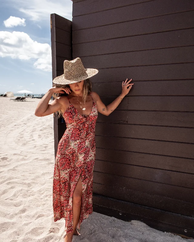 Midi dresses with fringe details for a fun and energetic styleChrista Adjustable Tie Back Midi Dress