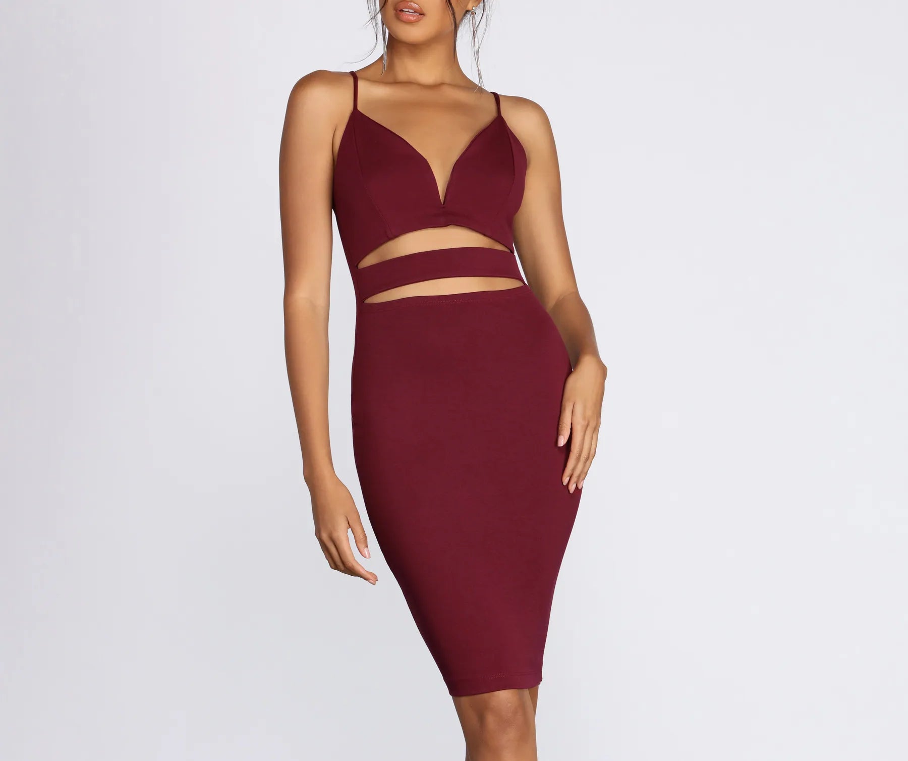 Midi dresses with denim fabric for a casual yet stylish day outGet The Ponte Cut Out Dress