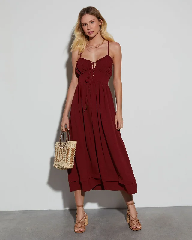 Midi dresses with sheer panels for a touch of allureLet's Brunch Sweetheart Midi Dress