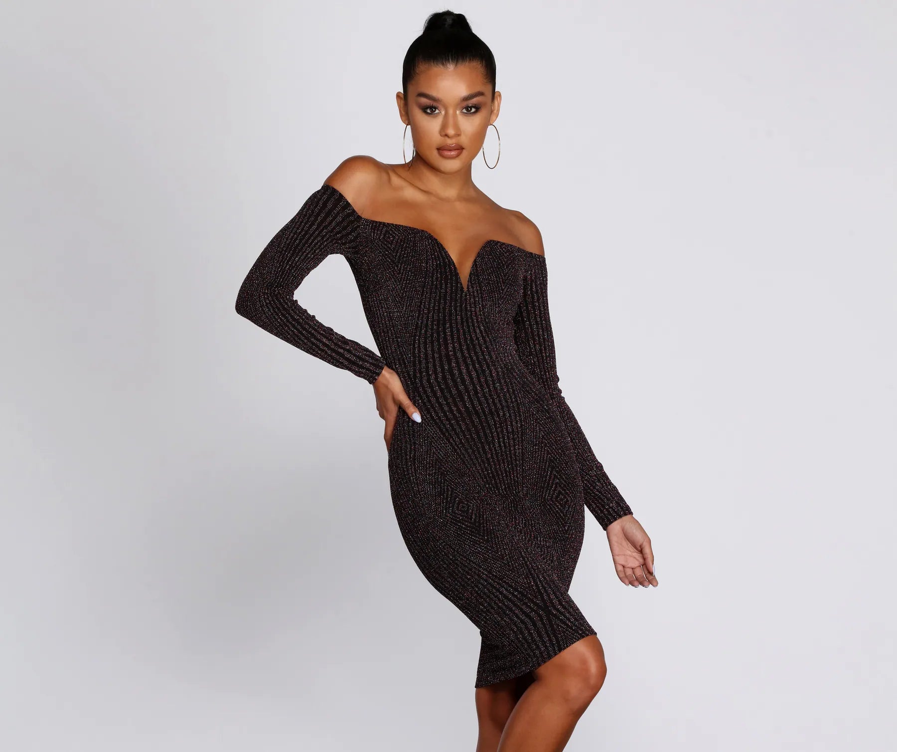 Lit In Lurex Midi Dress