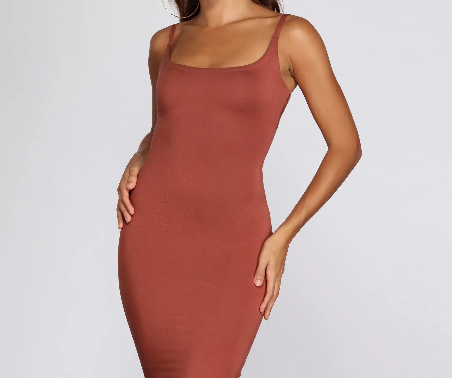 Midi dresses with abstract art prints for an artistic statementNecessary Basic Midi Dress