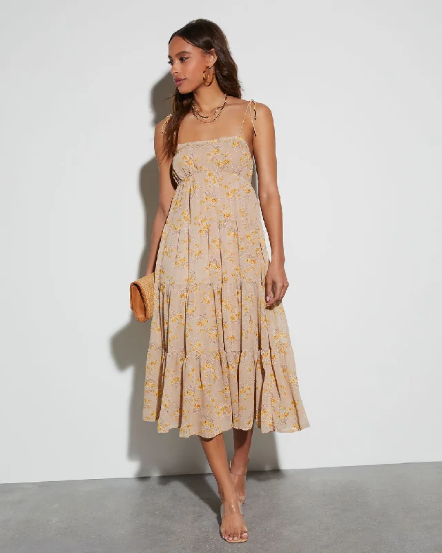 Payton Floral Tiered Midi Dress