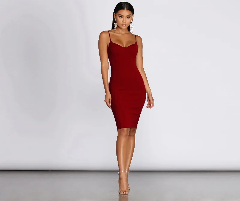 Midi dresses with button - down skirts for a unique and functional designSweet Intentions Midi Dress