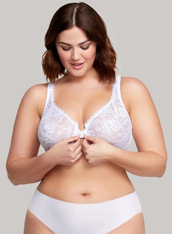 sleep bras for all night comfortGlamorise: All Over Lace Front Opening Wonderwire Bra White sleep bras for all night comfortGlamorise: All Over Lace Front Opening Wonderwire Bra White