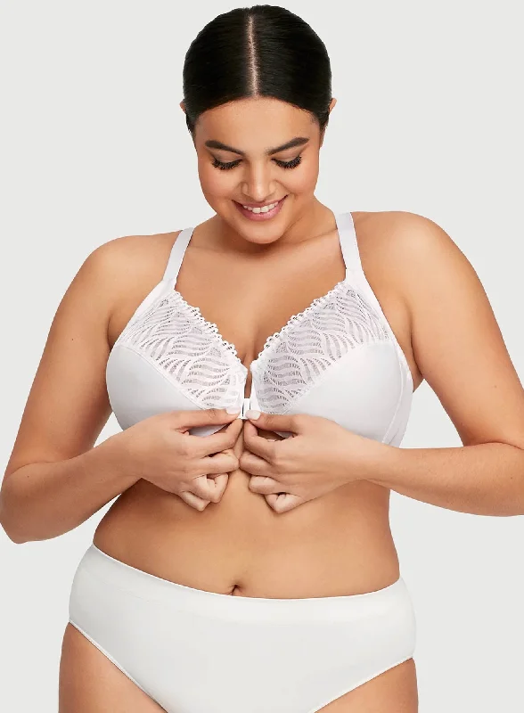 convertible sports bras for versatile useGlamorise: Elegance Front Close T Back Wonderwire Bra White convertible sports bras for versatile useGlamorise: Elegance Front Close T Back Wonderwire Bra White